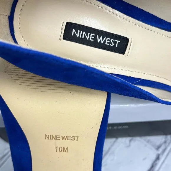 Nine West Blue Suede Heels | Women’s Size 10M, 4.25” Heel - Picture 4 of 7